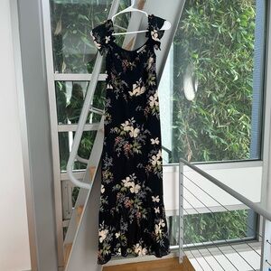 Reformation Black Floral Dress